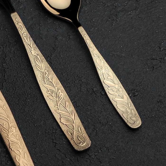 Набор столовый «Уралочка», 24 предмета, (М13), с полным декоративным покрытием, декоративная коробка