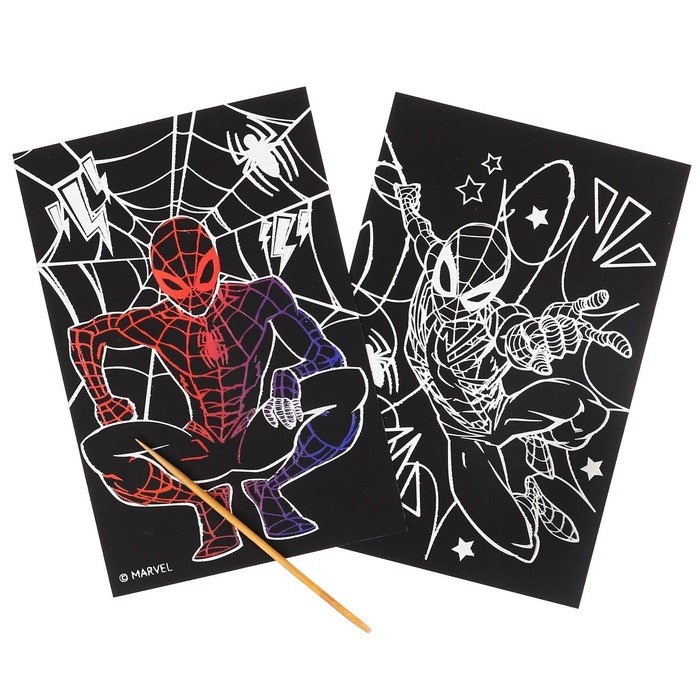 Гравюра детская «Человек-паук», набор 2 шт, 10 х 15 см
