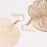 Серьги металл «Монстера» листочек, цвет розовое золото