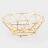 Ваза для фруктов «Доляна. Геометрия Голд», 25.5×27×10 см, золотистая