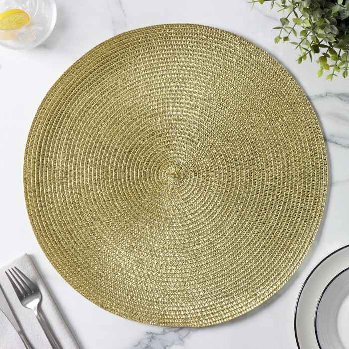 Салфетка сервировочная на стол Magistro «Глори», d=38 см, цвет золото