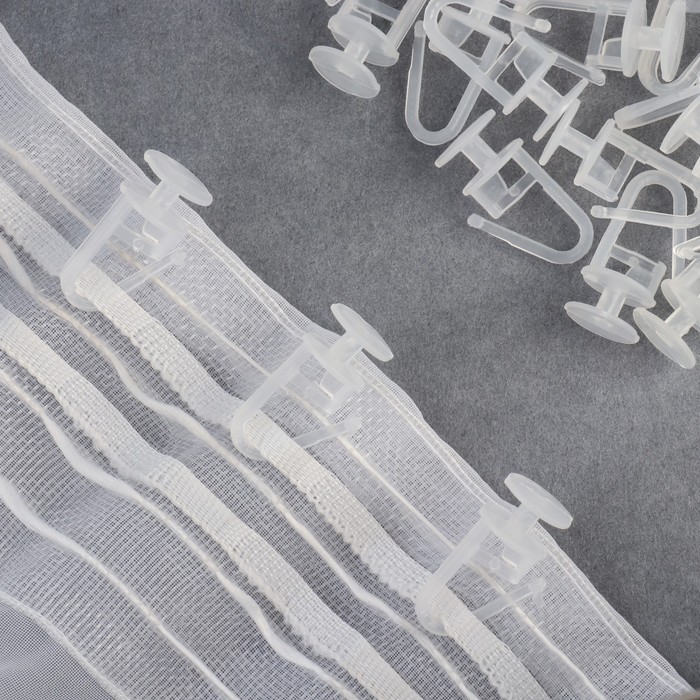 Крючок для штор, гвоздик с замком, 2,5 × 1,2 см, цвет белый Крючок для штор, гвоздик с замком, 2,5 × 1,2 см, цвет белый