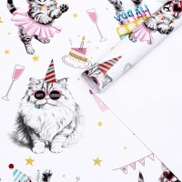 Бумага упаковочная глянцевая «Танцевальные поздравления», 50×70 см