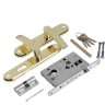 Замок врезной LOCKLAND Rd=005, с ручкой, B/S 55 мм, 4 ключа, цвет золото
