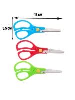 Ножницы 13 см, пластиковые ручки, закругленные концы, блистер, в картонной коробке, корпус МИКС