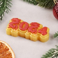 Фигурное мыло "2024 с драконами" золотое, 40гр