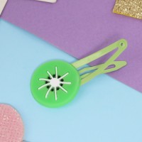 Невидимка для волос "Адель" (набор 2 шт) долька киви, 5,5 см, зелёный