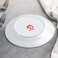 Тарелка обеденная Доляна «Маки», d=23 см, цвет белый