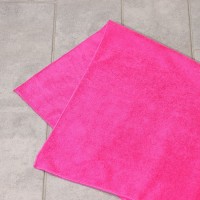 Тряпка для пола Доляна, 220 г/м², 70×80 см, микрофибра, с оверлоком, розовая