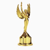 Кубок, наградная фигура «Ника», подставка пластик золото, 18 см