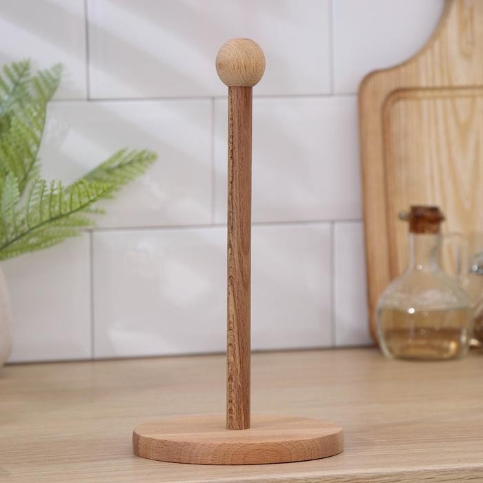 Держатель для кухонных бумажных полотенец Доляна, 13×25 см, бук, цвет и рисунок микс