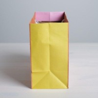 Пакет крафтовый горизонтальный «Несу радость», S 15 × 12 × 5,5 см