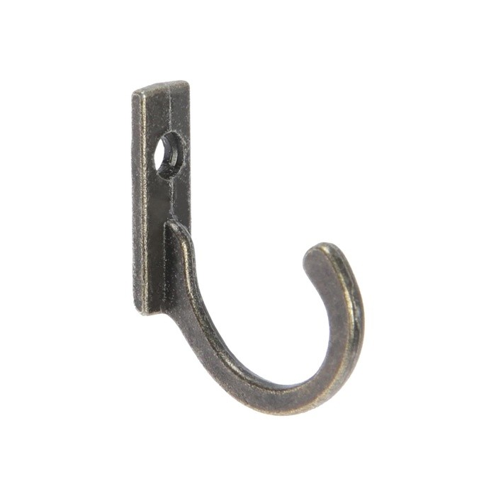 Крючок мебельный ТУНДРА TKO015, однорожковый, бронза, 1000 шт.