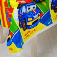 Скатерть «С днём рождения», тачки