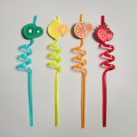 Трубочка из пластика «Фрукты», набор 4 шт., МИКС