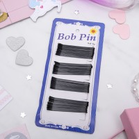 Невидимка для волос "Гладкие" (набор 40 шт) 6 см, чёрный