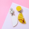 Серьги клипсы детские Выбражулька «Лето», лимон, жёлтые