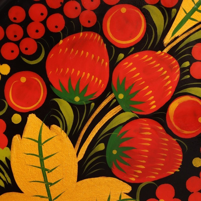 Поднос «Хохлома», овал, ручная роспись, 41х30 см