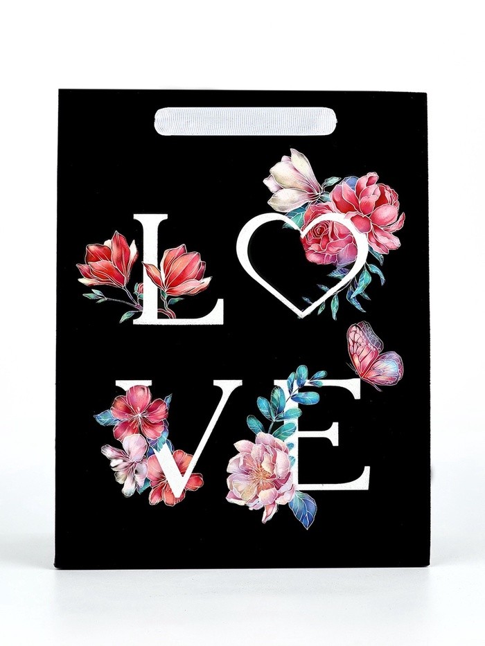 Пакет подарочный бархатный, упаковка, «Любовь», бархат, MS 18×23×10 см