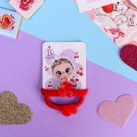 Резинка для волос "Пупсёнок" (набор 2 шт) вишенки, 3.5 см, красный