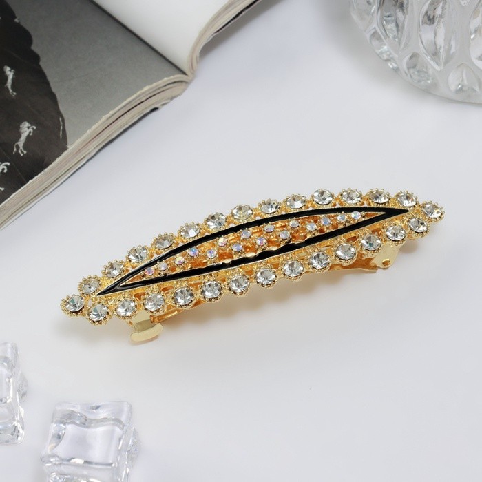 Заколка-автомат для волос "Мона" классик блеск, 9,5 см, золото