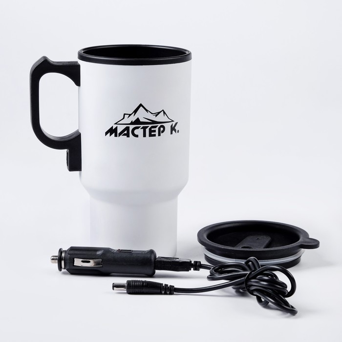 Термокружка автомобильная, 450 мл, «Мастер К», сохраняет тепло 4 ч, 12×17 см, белая
