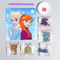 Алмазная мозаика на шкатулке с частичным заполнением «Холодное сердце», 14 х 14 см