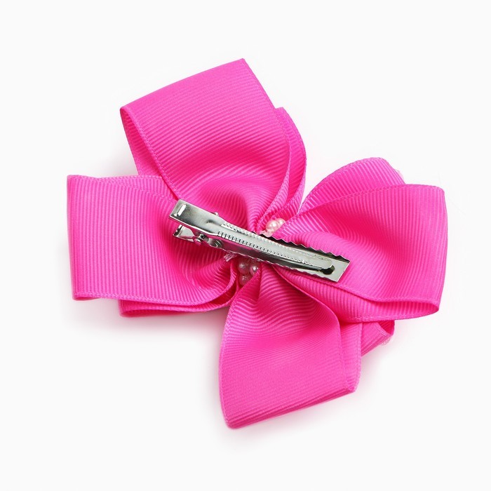 Бант для волос на заколке школьный, 11 см, Кошечка Мари