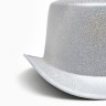 Карнавальная шляпа «Цилиндр», серебряная с блёстками, р-р. 56-58