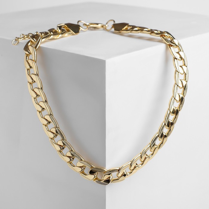 Колье «Цепь голден» рисунок, цвет глянцевое золото, 45 см Колье «Цепь голден» рисунок, цвет глянцевое золото, 45 см