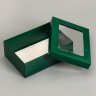 Коробка складная, крышка-дно, с окном, армейский зелёный, 24×17×8 см