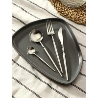 Набор столовых приборов Magistro «Тауэр», 4 предмета, цвет серебряный