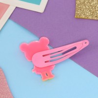 Невидимка для волос "Адель" (набор 2 шт) девчонка, 5,5 см, розовый