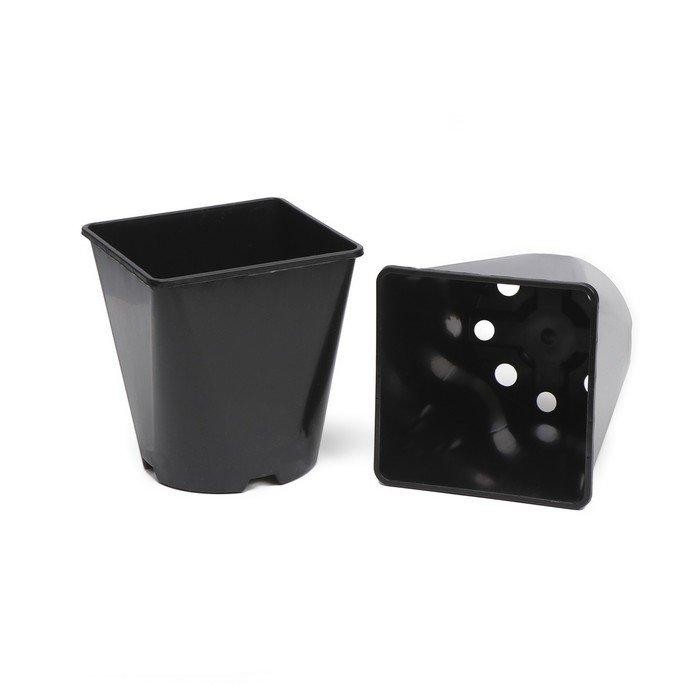 Горшок для рассады, 2 л, 14 × 14 × 15 см, чёрный, Greengo Горшок для рассады, 2 л, 14 × 14 × 15 см, чёрный, Greengo