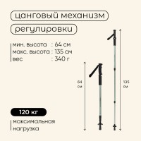 Палка трекинговая maclay Alu 100, телескопическая, 1 шт.
