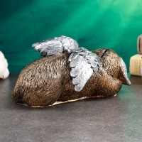 Копилка "Песик ангел" 21х12см, бронза с серебром