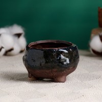 Декоративный горшок для цветов «Бочонок», 150 мл, 5×5×5 см, керамический, МИКС