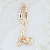 Брошь «Нота», белая в золоте