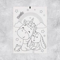 Наклейки бумажные «Единороги», c раскраской на обороте, 11 × 15,5 см