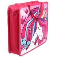 Папка пластиковая с ручками А4, на молнии, 7.5×33×26 см, «Минни Маус и единорог»