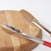 Щипцы кухонные Доляна «Краски», 23×3,5 см, 201 сталь, цвет красный