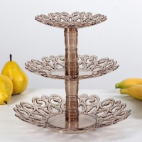 Фруктовница «Мелодия», 3-х ярусная 16 см, 21 см, 27 см, цвет прозрачный