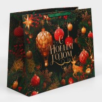 Пакет подарочный новогодний ламинированный «С Новым годом», XL 49×40×19 см