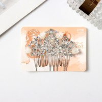 Гребень для волос QF «Сафьян», бабочки, 7×8 см, серебро