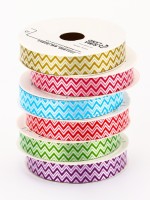 Лента упаковочная для декора и подарков, зигзаг, МИКС, 1.2 см × 5 м