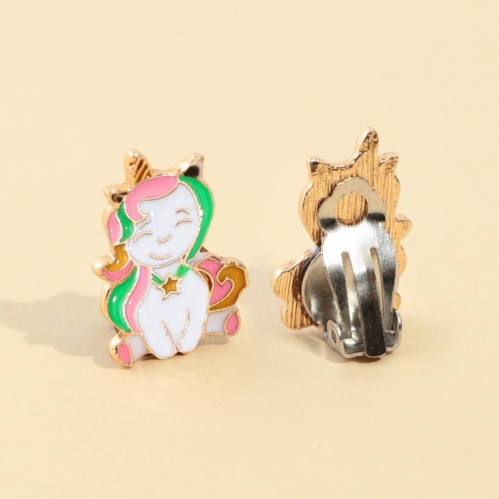 Серьги клипсы и кулон «Твой стиль» набор для девочек, 8 х 9 см