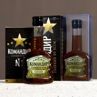 Подарочный набор «Командир», гель для душа коньяк 250 мл и мыло для рук 90 г, Чистое счастье