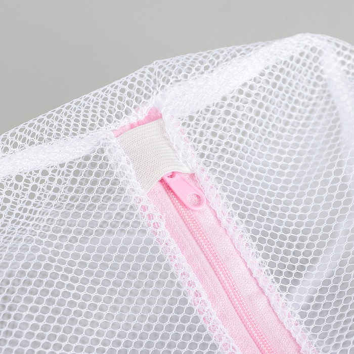 Мешок для стирки белья Доляна, 22×33×19 см, крупная сетка, белый