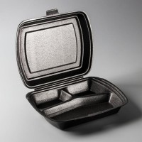 Ланч-бокс одноразовый, 24,7×20,6×7 см, 3 секции, цвет белый