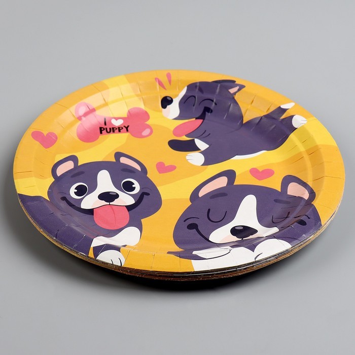 Тарелка бумажная «Щенята», 18 см Тарелка бумажная «Щенята», 18 см